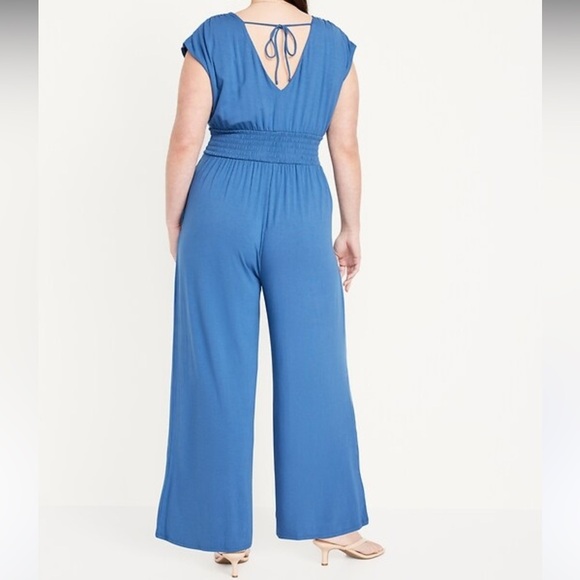 NWT Old Navy Waist-Defined Blue Jumpsuit Stretch Jersey Knit Size XL Maternity - Picture 11 of 13